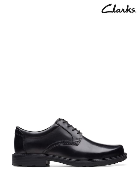 Clarks Black Standard Fit (G) Leather Kerton Lace Shoes (M96974) | £70