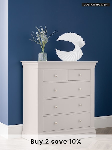 Julian Bowen Grey Clermont 5 Drawer Chest (M98448) | £465