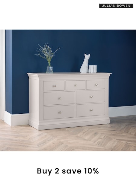 Julian Bowen Grey Clermont 7 Drawer Chest (M98607) | £545