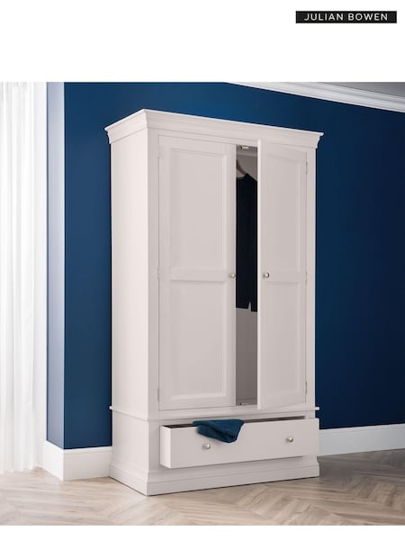 Julian Bowen Grey Clermont Double 1 Drawer Wardrobe (M98608) | £810