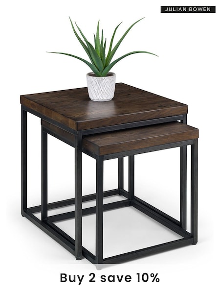 Julian Bowen Brown Brooklyn Nesting Lamp Tables (M98614) | £225