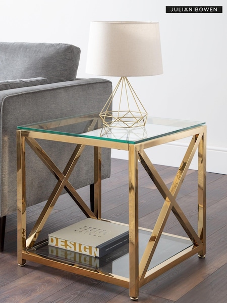 Julian Bowen Gold Miami Lamp Table (M99352) | £220