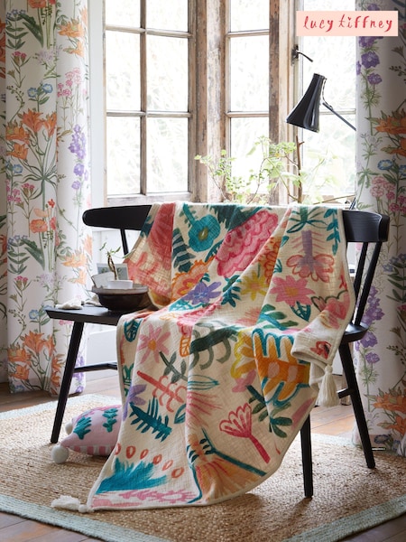 Lucy Tiffney at Next Multi Floral Printed Throw (M99605) | £55