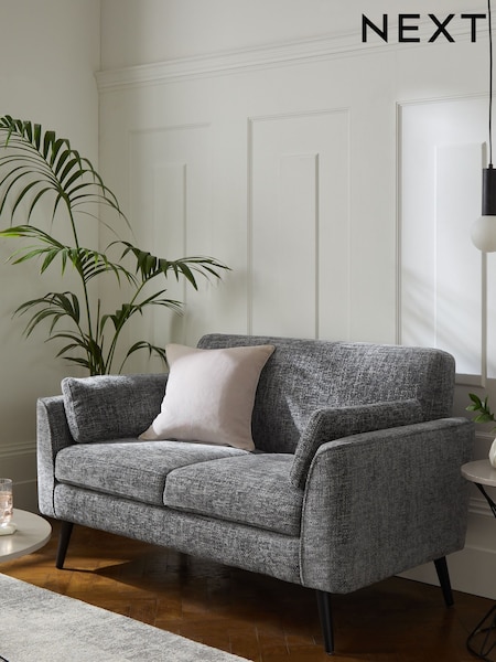Chunky Chenille Dark Grey Mila Compact 2 Seater Sofa In A Box (N00722) | £499