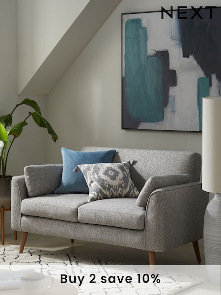 Tailored Chenille Mid Grey Mila Compact 2 Seater Sofa In A Box (N00728) | £475