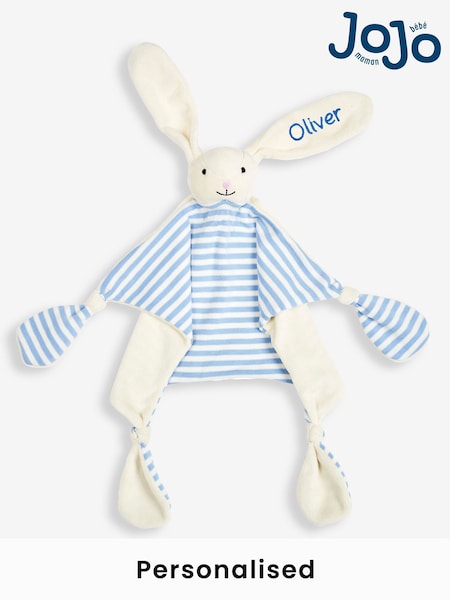 JoJo Maman Bébé Blue Rabbit Personalised Rabbit Comforter (N00983) | £18