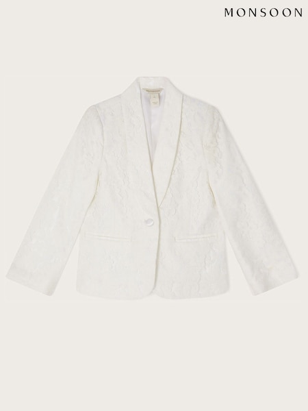 Monsoon Cream Brea Lace Bridesmaid Blazer (N01890) | £65 - £70