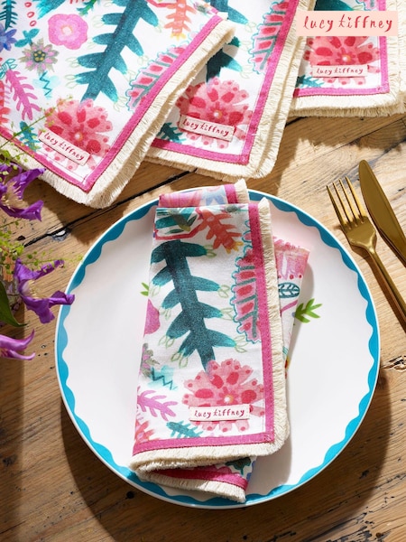 Lucy Tiffney Multi 100% Cotton Napkins Set of 4 (N02184) | £22