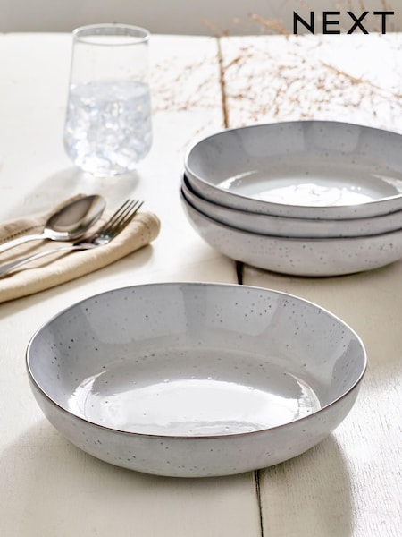 Grey Willow Pasta Bowls Set Of 4 (N02445) | £30