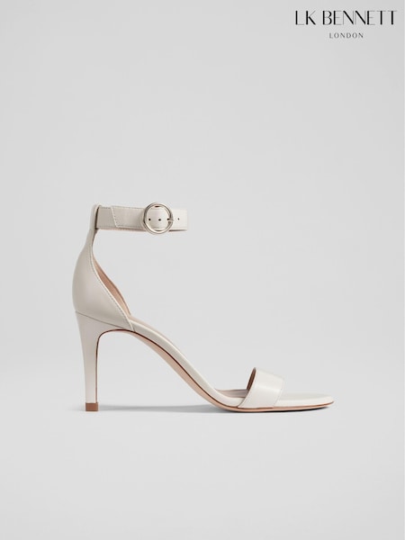 LK Bennett Natural Ivy Leather Single Strap Sandals (N02690) | £249