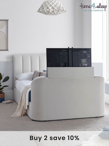 time4sleep Natural Lucille Upholstered TV Bed Frame (N04048) | £850 - £1,000