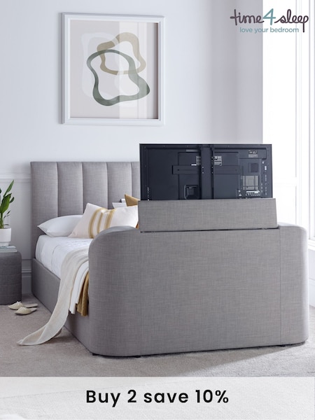 time4sleep Grey Lucille Upholstered TV Bed Frame (N04049) | £800 - £900