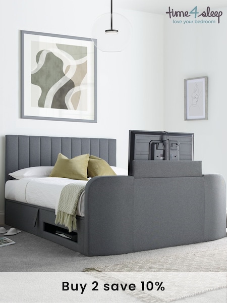 time4sleep Grey Onelife Upholstered TV Ottoman Storage Bed (N04050) | £1,000 - £1,100