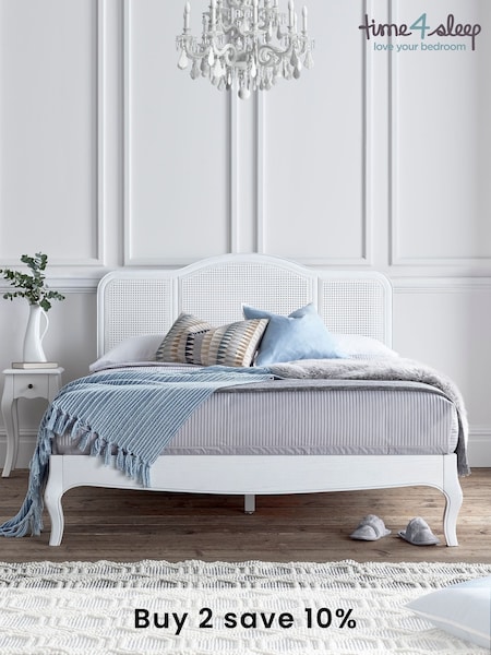 time4sleep White Siena Rattan Bed Frame (N04056) | £750 - £900