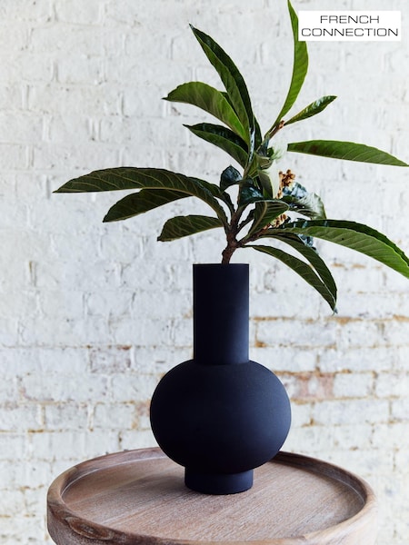 French Connection Black Metal Vase (N05223) | £32