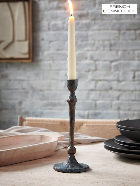 French Connection Grey Patina Metal Taper Candle Holder Patina Metal Taper Holder (N05226) | £18