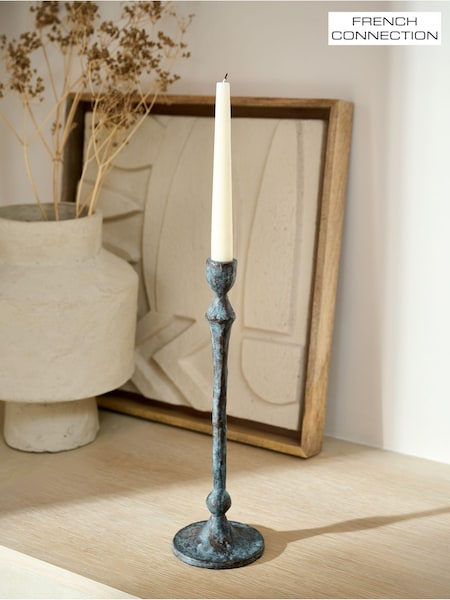 French Connection Grey Patina Metal Taper Candle Holder (N05227) | £22