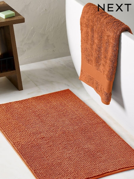 Burnt Orange Bobble Bath Mat (N06147) | £10