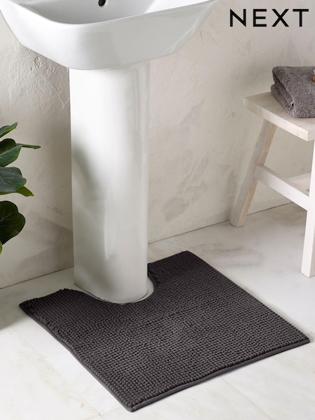 Dark Charcoal Grey Bobble Bath Mat (N06214) | £7