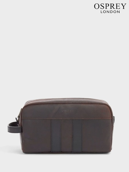 OSPREY LONDON The Jenson Leather Black Wash Bag (N06752) | £45