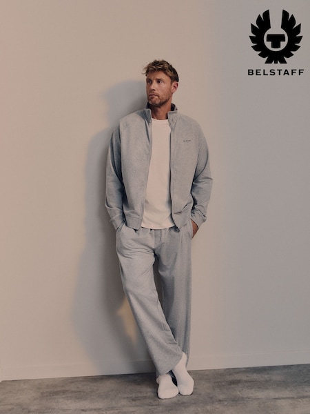 Grey - Regular Belstaff Relaxed Full Zip Sweat Top