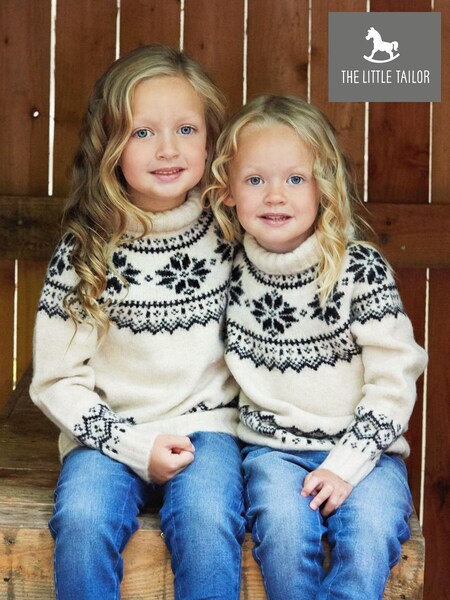 The Little Tailor Kids Snowflake Funnel Neck Chunky Christmas Jumper (N07652) | £27