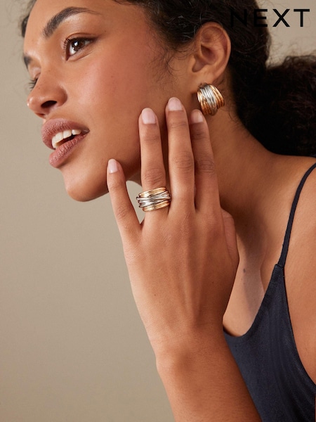 Gold/Silver Tone Chunky Ring (N07767) | £12
