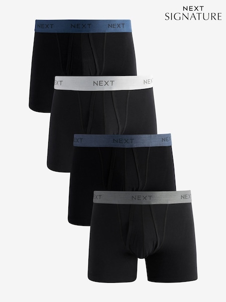 Black Comfort Soft 4 pack A-Fronts Boxers (N09374) | £24