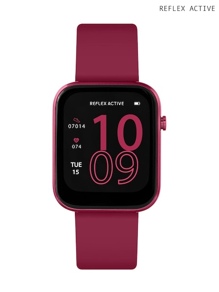 Reflex Active Red Series 12 Berry Strap Smart Watch (N10815) | £40