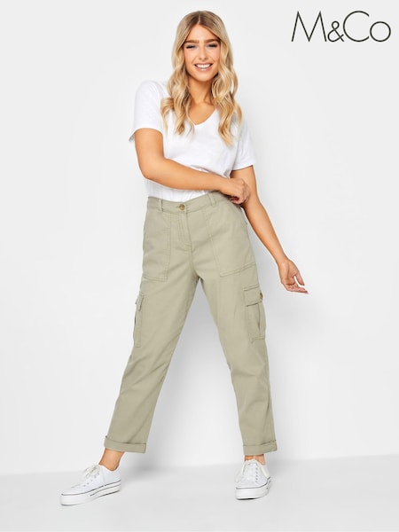M&Co Sage Green Cargo Trousers (N11119) | £34