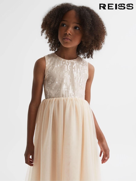 Reiss Pink Maxine 9-14 yrs Sequin Tulle Dress (N11552) | £23