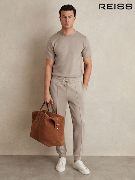 Reiss Taupe Premier Drawstring Jersey Joggers (N11625) | £98