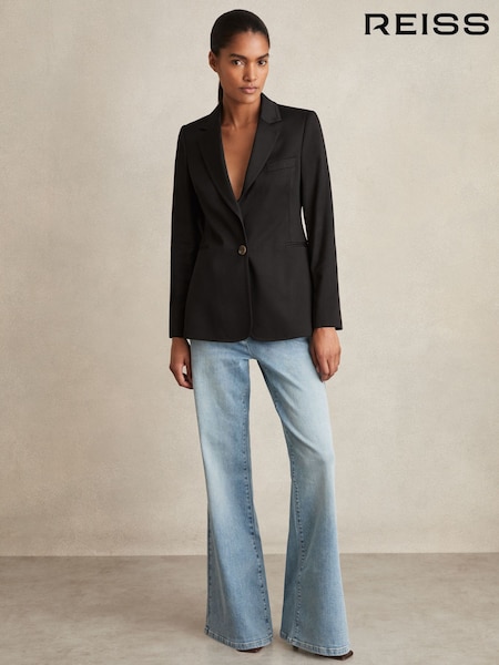 Reiss Black Oe Amber Single-Breasted Suit Jacket (N11779) | £158