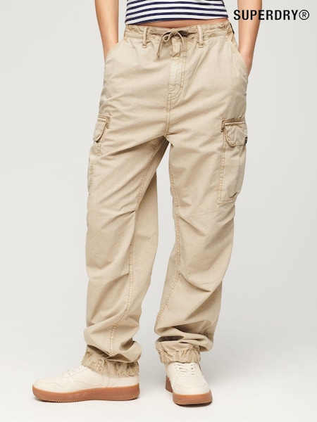 Superdry Brown Lightweight Beach Cargo Trousers (N12023) | £60