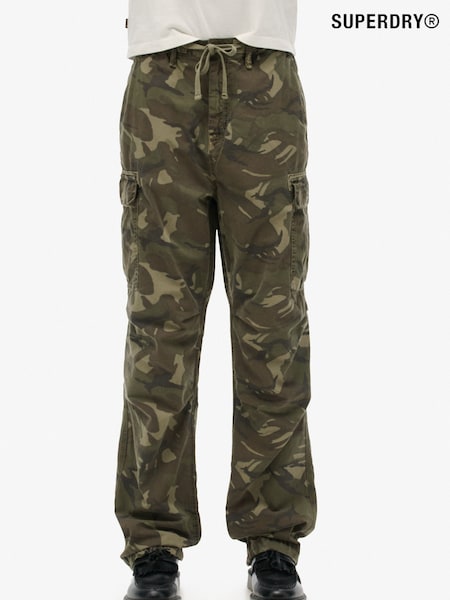 Superdry Green Camo Lightweight Beach Cargo Trousers (N12041) | £60