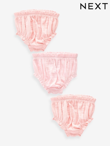 Pink 100% Cotton Baby Knickers 3 Pack (0mths-2yrs) (N12694) | £13