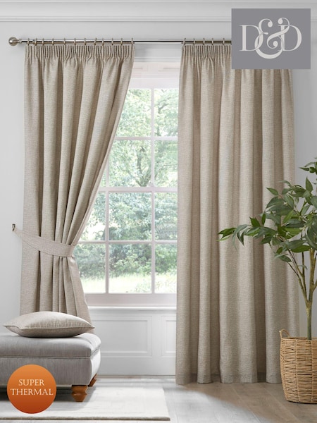 Dreams & Drapes Natural Pembrey Super Thermal Pencil Pleat Curtains Curtains (N12959) | £32 - £80