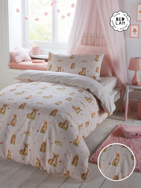 Bedlam Pink Woodland Friends Easy Care Duvet Cover Set (N12960) | £18 - £25