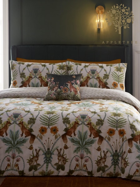 Appletree Natural Foxdale Luxe 100% Cotton Brushed Duvet Cover Set (N12975) | £55 - £75