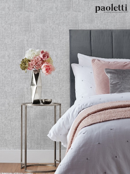 Riva Paoletti Silver Serafina Cross Hatch Vinyl Wallpaper (N13442) | £12