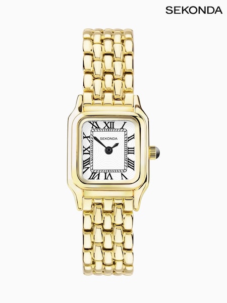 Sekonda Ladies Monica Gold Alloy Bracelet with White Dial Watch (N13675) | £55