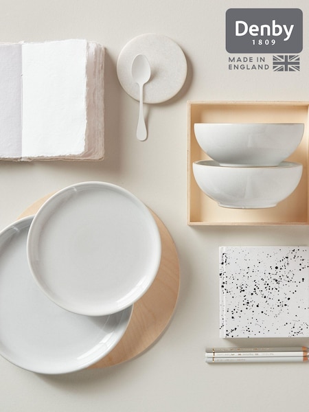Denby White Elements Coupe 12 Piece Dinnerware Set (N13828) | £172