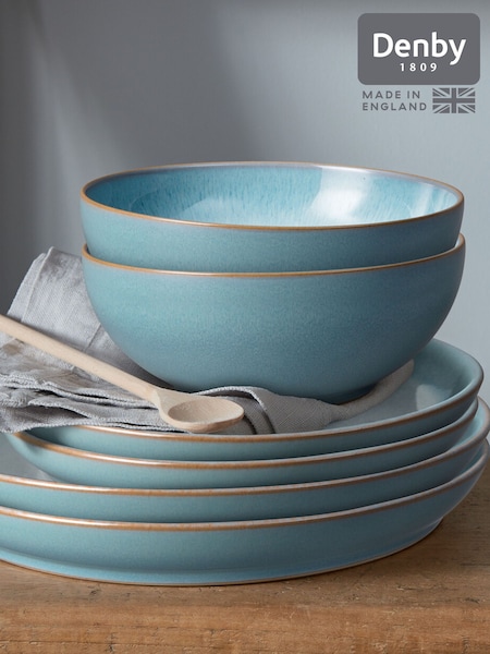 Denby Set of 4 Green Azure Haze Coupe Cereal Bowls (N13830) | £60