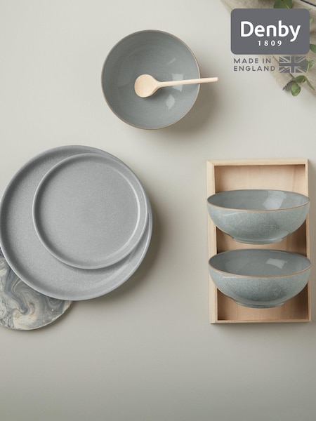 Denby Grey Elements Coupe 12 Piece Dinnerware Set (N13835) | £172