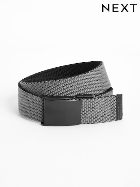 Grey/Black Reversible Woven Belt (N13873) | £7 - £8