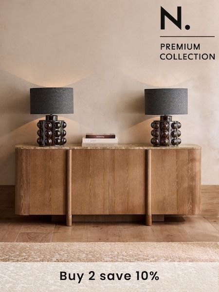 Natural N. Premium Aviano Oak and Oak Veneer Marble Sideboard (N14260) | £1,299
