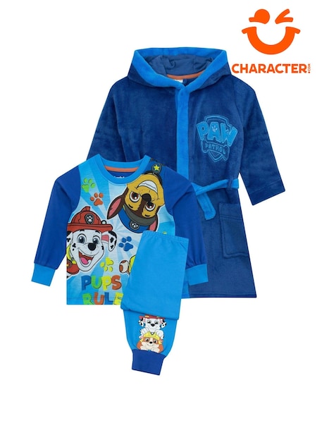 Character Blue Paw Patrol Dressing Gown And Pyjamas Set (N14454) | £33