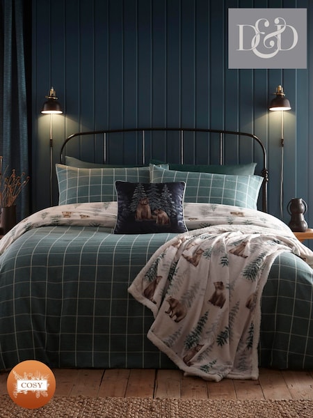 Dreams & Drapes Natural Bear Walks Plush Fleece Bedspread (N14491) | £22