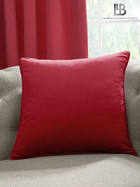 Laurence Llewelyn-Bowen Red Montrose Velvet Filled Cushion (N14497) | £18