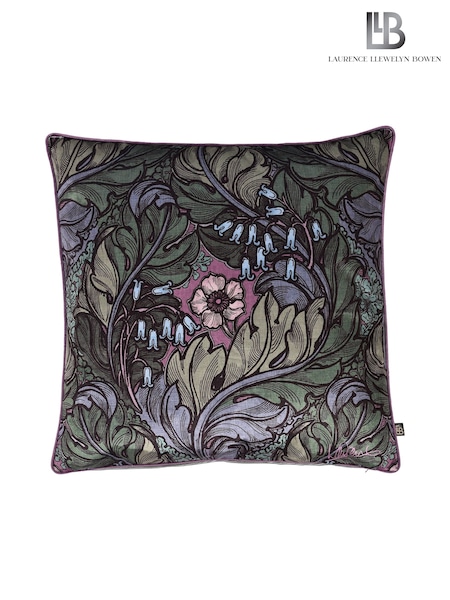 Laurence Llewelyn-Bowen Green Rambleicious Velvet Filled Cushion (N14533) | £20